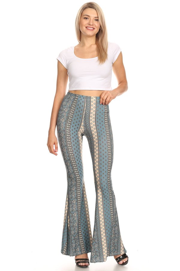 Aztec Wide Leg Flare Pant - VIBE Apparel Co.