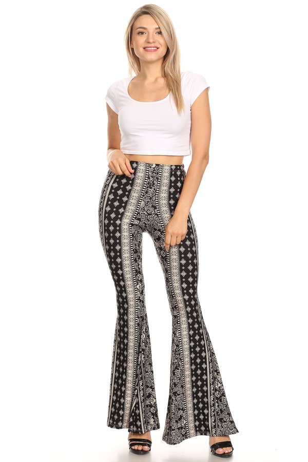 Aztec Wide Leg Flare Pant - VIBE Apparel Co.