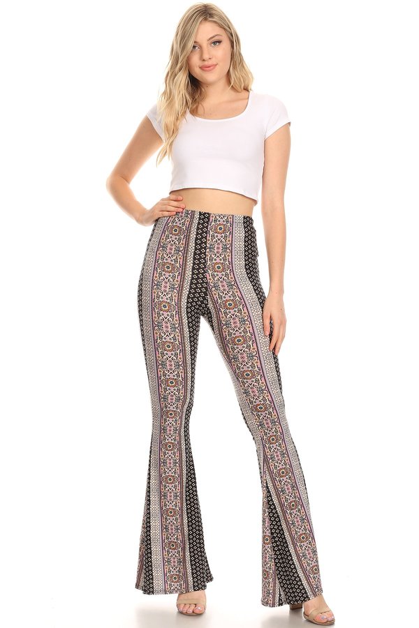 Aztec Wide Leg Flare Pant - VIBE Apparel Co.