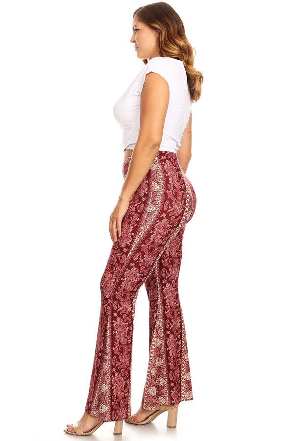 Plus Aztec Wide Leg Flare Pant