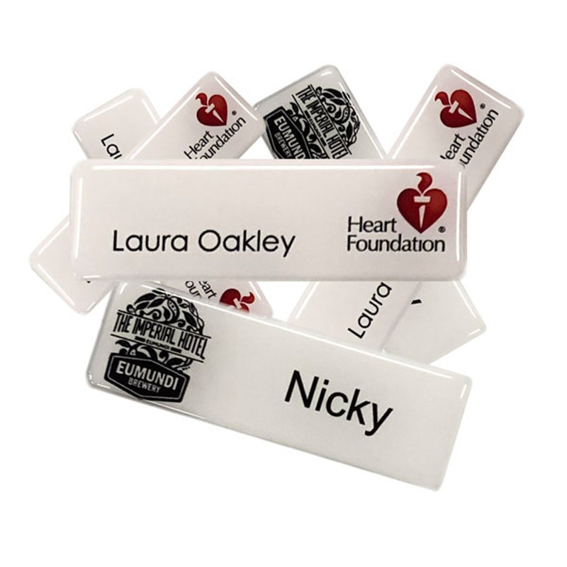 Full Colour Or Engraved Acrylic Domed Rectangle Name Badge  Full Colour Or Engraved Acrylic Domed Rectangle Name Badge