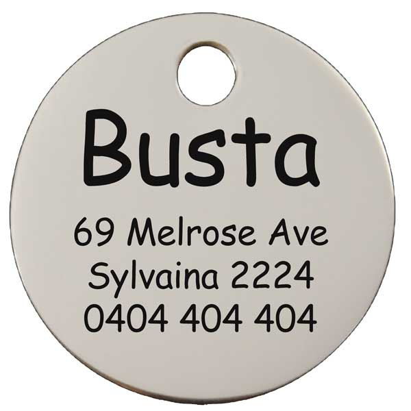 Stainless Steel Pet Tag  25mm Round