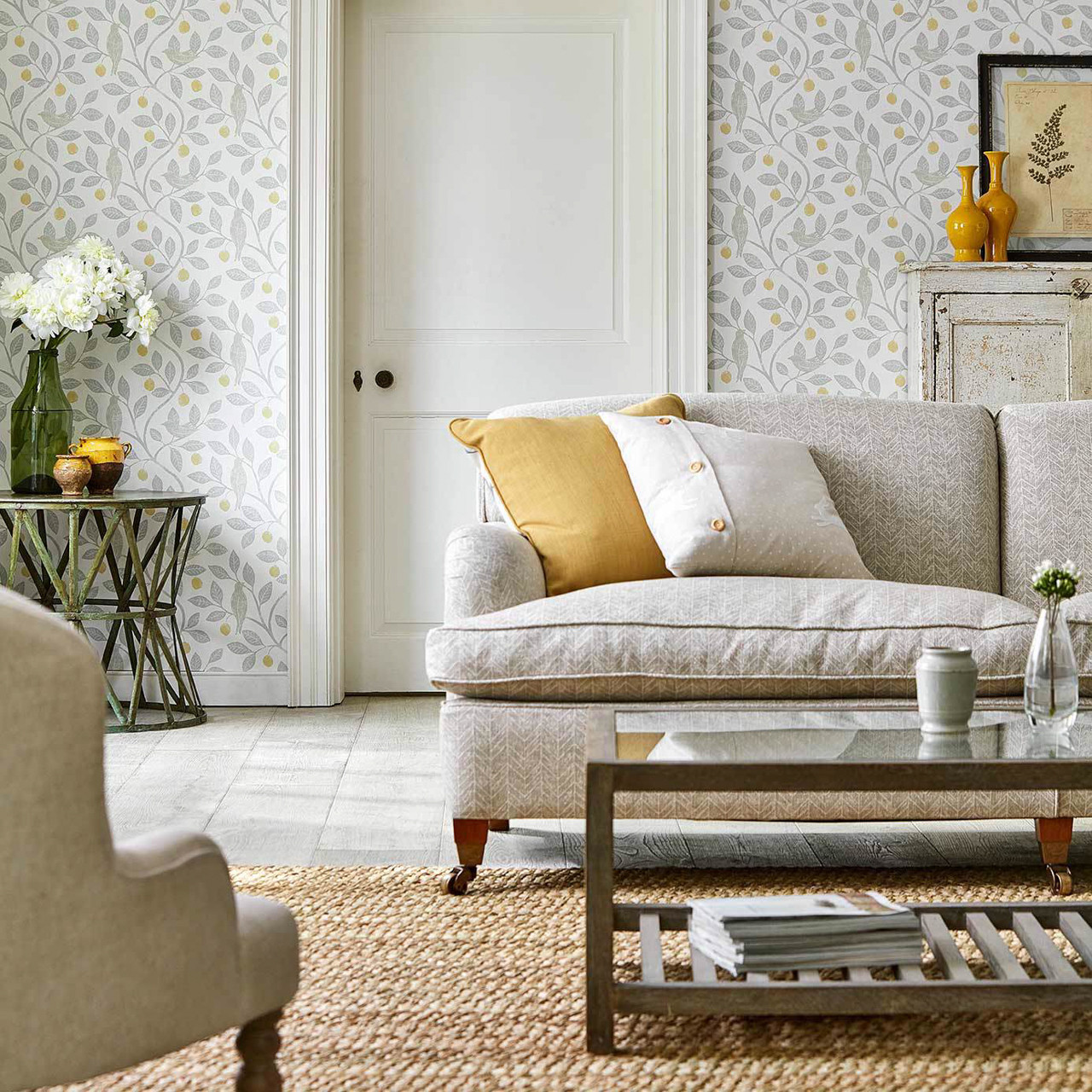 216366 Damson Tree The Potting Room Wallpaper By Sanderson