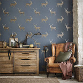 Evesham Deer Elysian Wallpaper By Sanderson