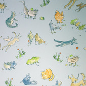 Zagazoo Quentin's Menagerie Sky Blue - W6063/02 Wallpaper