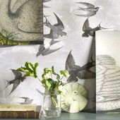 PJD6003/02 Chimney Swallows Dusk Picture Book Paper Wallpaper by Designers Guild PJD6003/02 Chimney Swallows Dusk Picture Book Paper Wallpaper by Designers Guild