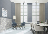 617146 Linares Plain Blue Wallpaper by Rasch