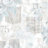 G56263 Denim Rose Floral Trail Nordic Elements Wallpaper by Galerie