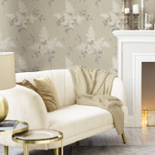 41320 Tiffany Fiore Floral Beige Wallpaper by Belgravia