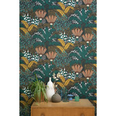 Palmeraie L'Epopee Safran Bleu Wallpaper By Caselio Palmeraie L'Epopee Safran Bleu Wallpaper By Caselio