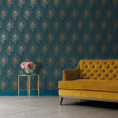 Peacock Absolutely Chic Wallpaper by Galerie Peacock Absolutely Chic Wallpaper by Galerie