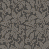 86369515 Acanthe Arts and Crafts Noir Wallpaper by Casadeco