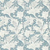 217187 Wallflower Emery Walker's House Woad Blue Wallpaper by Morris & Co