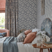 217187 Wallflower Emery Walker's House Woad Blue Wallpaper by Morris & Co