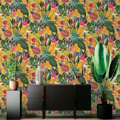 91190 Wonderland Tropical Ochre Wallpaper by Holden Decor 91190 Wonderland Tropical Ochre Wallpaper by Holden Decor
