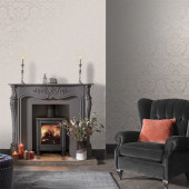 104565 Gothic Damask Flock Established Wallpaper by Graham and Brown