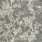 PRL048/09 Marlowe Floral Signature Century Club Gunmetal Wallpaper by Ralph Lauren PRL048/09 Marlowe Floral Signature Century Club Gunmetal Wallpaper by Ralph Lauren