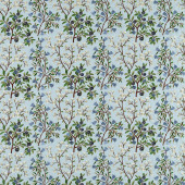 237316 Foraging Embroidery Arboretum Dawn Blue Fabric by Sanderson 237316 Foraging Embroidery Arboretum Dawn Blue Fabric by Sanderson