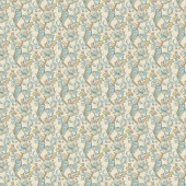 F1677/04 Golden Lily William Morris Designs Linen and Teal Fabric by Clarke & Clarke