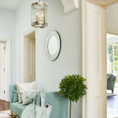 113351 Little Vines Duck Egg Wallpaper by Laura Ashley