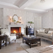 113378 Josette Dove Grey Wallpaper by Laura Ashley
