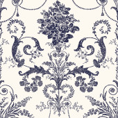 113387 Josette Off White / Midnight Wallpaper by Laura Ashley