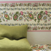 PJD6015/01 Folk Flower Wide Border Picture Book Papers II by John Derian PJD6015/01 Folk Flower Wide Border Picture Book Papers II by John Derian