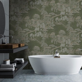 CH01327 Pagoda Chelsea Oriental Green Wallpaper By Sketch Twenty 3