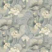 DE01736 Waterlily Designology Silver Wallpaper By Sketch Twenty 3