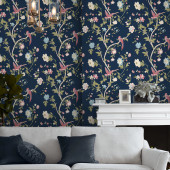 120134 Summer Palace Midnight Blue Wallpaper by Laura Ashley 120134 Summer Palace Midnight Blue Wallpaper by Laura Ashley