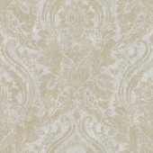 A68702 Textured Damask Grey Wallpaper by Grandeco