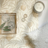 9610 Pomegranate Leaf Cream White Wallpaper by Belgravia