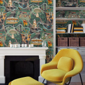 BMCF003/03C Carnival Map Jade Wallpaper by Brand McKenzie BMCF003/03C Carnival Map Jade Wallpaper by Brand McKenzie