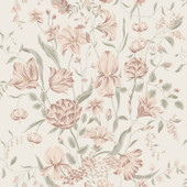 S10164 Karins Bukett Huset I Solen Powder Pink Wallpaper By Sandberg