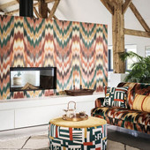 W7850-01 Irisa Grasscloth Terracotta and Teal Wallpaper by Osborne & Little W7850-01 Irisa Grasscloth Terracotta and Teal Wallpaper by Osborne & Little