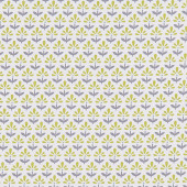 F1373/03 Fleur Studio G Northwood Chartreuse / Charcoal Fabric by Clarke & Clarke