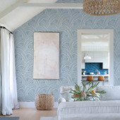 FD26217 Farrah Scott Living II by Drew & Jonathan Blue Wallpaper by A Street Prints