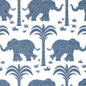 T16200 Elephant Kismet Navy Wallpaper by Thibaut T16200 Elephant Kismet Navy Wallpaper by Thibaut
