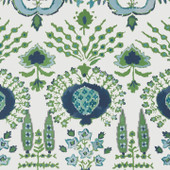T16240 Mendoza Suzani Kismet Blue and Green on White Wallpaper by Thibaut T16240 Mendoza Suzani Kismet Blue and Green on White Wallpaper by Thibaut