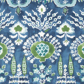 T16241 Mendoza Suzani Kismet Blue and Green on Navy Wallpaper by Thibaut T16241 Mendoza Suzani Kismet Blue and Green on Navy Wallpaper by Thibaut