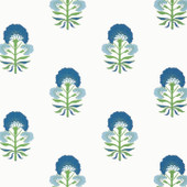 T16215 Tybee Bud Kismet Green and Blue Wallpaper by Thibaut T16215 Tybee Bud Kismet Green and Blue Wallpaper by Thibaut