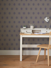 120199 Honeycomb Geo Mauve Wallpaper by Next
