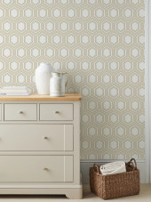 120200 Honeycomb Geo Neutral Wallpaper by Next