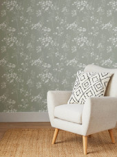 120212 Leaf Sage Wallpaper by Next