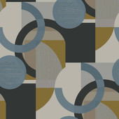118280 Retro Shapes Geo Blues Wallpaper by Next