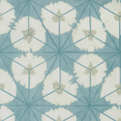 T13091 Sunburst Summer House Aqua Wallpaper by Thibaut