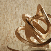 T75109 Montado Cork Faux Resource Camel and Metallic Gold Wallpaper by Thibaut