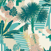 W0186/02 Malindi Breegan Jane Mineral/Blus Wallpaper by Clarke & Clarke