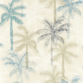W0189/01 Palmyra Breegan Jane Denim Wallpaper by Clarke & Clarke