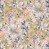 510015 Golden Lily Bedford Park Espresso Wallpaper by Morris & Co 510015 Golden Lily Bedford Park Espresso Wallpaper by Morris & Co
